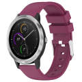 For Garmin Vivoactive 3 20mm Smooth Solid Color Silicone Watch Band(Burgundy)