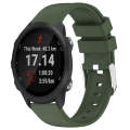 For Garmin Forerunner 245 20mm Smooth Solid Color Silicone Watch Band(Army Green)