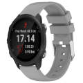 For Garmin Forerunner 245 Music 20mm Smooth Solid Color Silicone Watch Band(Grey)