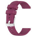 For Garmin Forerunner Sq2 20mm Smooth Solid Color Silicone Watch Band(Burgundy)