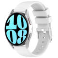 For Samsung Galaxy Watch 6 44mm 20mm Smooth Solid Color Silicone Watch Band(White)
