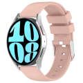 For Samsung Galaxy Watch 6 44mm 20mm Smooth Solid Color Silicone Watch Band(Pink)