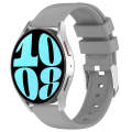 For Samsung Galaxy Watch 6 44mm 20mm Smooth Solid Color Silicone Watch Band(Grey)
