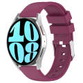 For Samsung Galaxy Watch 6 40mm 20mm Smooth Solid Color Silicone Watch Band(Burgundy)