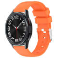 For Samsung Galaxy Watch 6 Classic 47mm 20mm Smooth Solid Color Silicone Watch Band(Orange)