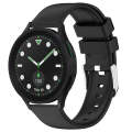 For Samsung Galaxy watch 5 Pro Golf Edition 20mm Smooth Solid Color Silicone Watch Band(Black)
