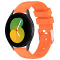 For Samsung Galaxy Watch 5  44mm 20mm Smooth Solid Color Silicone Watch Band(Orange)