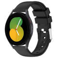 For Samsung Galaxy Watch 5  44mm 20mm Smooth Solid Color Silicone Watch Band(Black)
