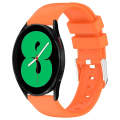 For Samsung Galaxy Watch 4 44mm 20mm Smooth Solid Color Silicone Watch Band(Orange)