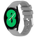 For Samsung Galaxy Watch 4 44mm 20mm Smooth Solid Color Silicone Watch Band(Grey)