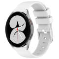 For Samsung Galaxy Watch 4 40mm 20mm Smooth Solid Color Silicone Watch Band(White)