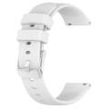 For Samsung  Galaxy Watch 4 Classic 42mm 20mm Smooth Solid Color Silicone Watch Band(White)