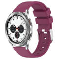 For Samsung  Galaxy Watch 4 Classic 42mm 20mm Smooth Solid Color Silicone Watch Band(Burgundy)