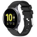 For Samsung Galaxy Watch Active 2 40mm 20mm Smooth Solid Color Silicone Watch Band(Black)