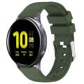 For Samsung Galaxy Watch Active 2 40mm 20mm Smooth Solid Color Silicone Watch Band(Army Green)