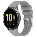 For Samsung Galaxy Watch Active 2 40mm 20mm Smooth Solid Color Silicone Watch Band(Grey)