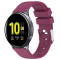 For Samsung Galaxy Watch Active 2 44mm 20mm Smooth Solid Color Silicone Watch Band(Burgundy)