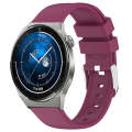 For Huawei Watch GT3 Pro 43mm 20mm Smooth Solid Color Silicone Watch Band(Burgundy)