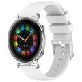 For Huawei Watch GT2 42mm 20mm Smooth Solid Color Silicone Watch Band(White)