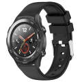 For Huawei Watch 2 20mm Smooth Solid Color Silicone Watch Band(Black)