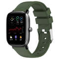 For Amazfit GTS 4 Mini 20mm Smooth Solid Color Silicone Watch Band(Army Green)
