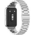 For Samsung Galaxy Fit 3 SM-R390 Three Bead Stainless Steel Metal Watch Band(Silver)