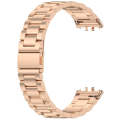 For Samsung Galaxy Fit 3 SM-R390 Three Bead Stainless Steel Metal Watch Band(Rose Gold)