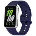 For Samsung Galaxy Fit 3 SM-R390 Solid Color Buckle Silicone Watch Band(Dark Blue)