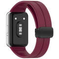 For Samsung Galaxy Fit 3 SM-R390 Magnetic Folding Buckle Silicone Watch Band(Wine Red)