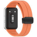 For Samsung Galaxy Fit 3 SM-R390 Magnetic Folding Buckle Silicone Watch Band(Orange)