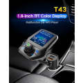T43 Car Bluetooth Mp3 Multi-function Large Color Screen QC3.0 Bluetooth Car Charge Lossless Car B...