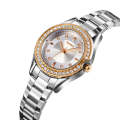 SKMEI 1534 elegant waterproof quartz steel band watch with diamond inlay(Silver  Gold)