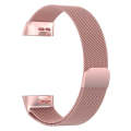 Stainless Steel Magnet Watch Band for FITBIT Charge 4 / 3, Large Size: 210x18mm(Pink)