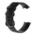 Diamond Pattern Silicone Watch Band for Fitbit Charge 3 Small Size190*18mm(Black)