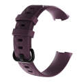 Diamond Pattern Silicone Watch Band for Fitbit Charge 3 Small Size190*18mm(Dark Purple)
