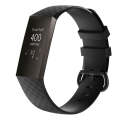 Diamond Pattern Silicone Watch Band for Fitbit Charge 4 Small Size190*18mm(Black)