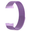 Stainless Steel Magnet Watch Band for FITBIT Charge  4 / 3Small Size: 190x18mm(Light Purple)