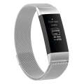 Stainless Steel Magnet Watch Band for FITBIT Charge 4 / 3 Small Size: 190x18mm(Silver)