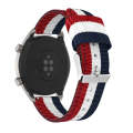 22mm For Huawei Watch GT2e GT2 46mm Nylon single ring strap(Red White Blue)