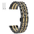22mm For Huawei Watch GT2e GT2 46mm Seven Stainless Steel Watch Band(Black gold)