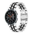 22mm For Huawei Watch GT2e GT2 46mm Seven Stainless Steel Watch Band(Silver black)