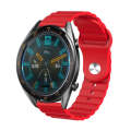 22mm For Huawei Watch GT2e / GT2 46mm Reverse Buckle Wave Silicone Watch Band(Red)