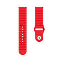 22mm For Huawei Watch GT2e / GT2 46mm Reverse Buckle Wave Silicone Watch Band(Red)
