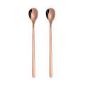 2 PCS Stainless Steel Spoon Creative Coffee Spoon Bar Ice Spoon Gold Plated Long Stirring Spoon, ...