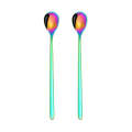 2 PCS Stainless Steel Spoon Creative Coffee Spoon Bar Ice Spoon Gold Plated Long Stirring Spoon, ...