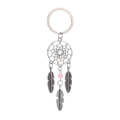 2 PCS Fashion Simple Dream Catcher Series Beads Keychain(Pink)