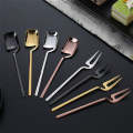 Stainless Steel V-shaped Wall Hanging Design Simple Coffee Spoon Fork Creative Long Handle Stirri...