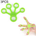 3 PCS Finger Trainer Silicone Finger Tensioner Five Finger Tension Ring(Medium Green (8.8LB))