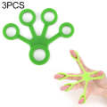 3 PCS Finger Trainer Silicone Finger Tensioner Five Finger Tension Ring(Dark Green (11LB))