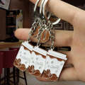 2 PCS Coffee Cup Keychain Creative Metal Pendant Small Gift